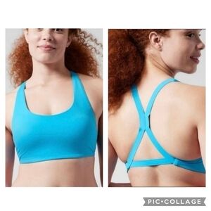ATHLETA Malibu Blue Bikini Top D-DD Size Small